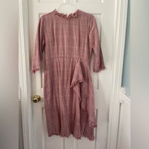 Dainty Jewells Pink Plaid Long Sleeve Dress